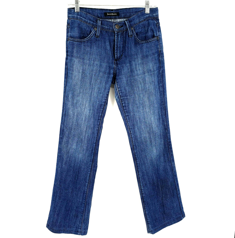 James Jeans Womens Size 26 Blue Dry Aged Fitted Mid Rise Made in USA Denim Jeans